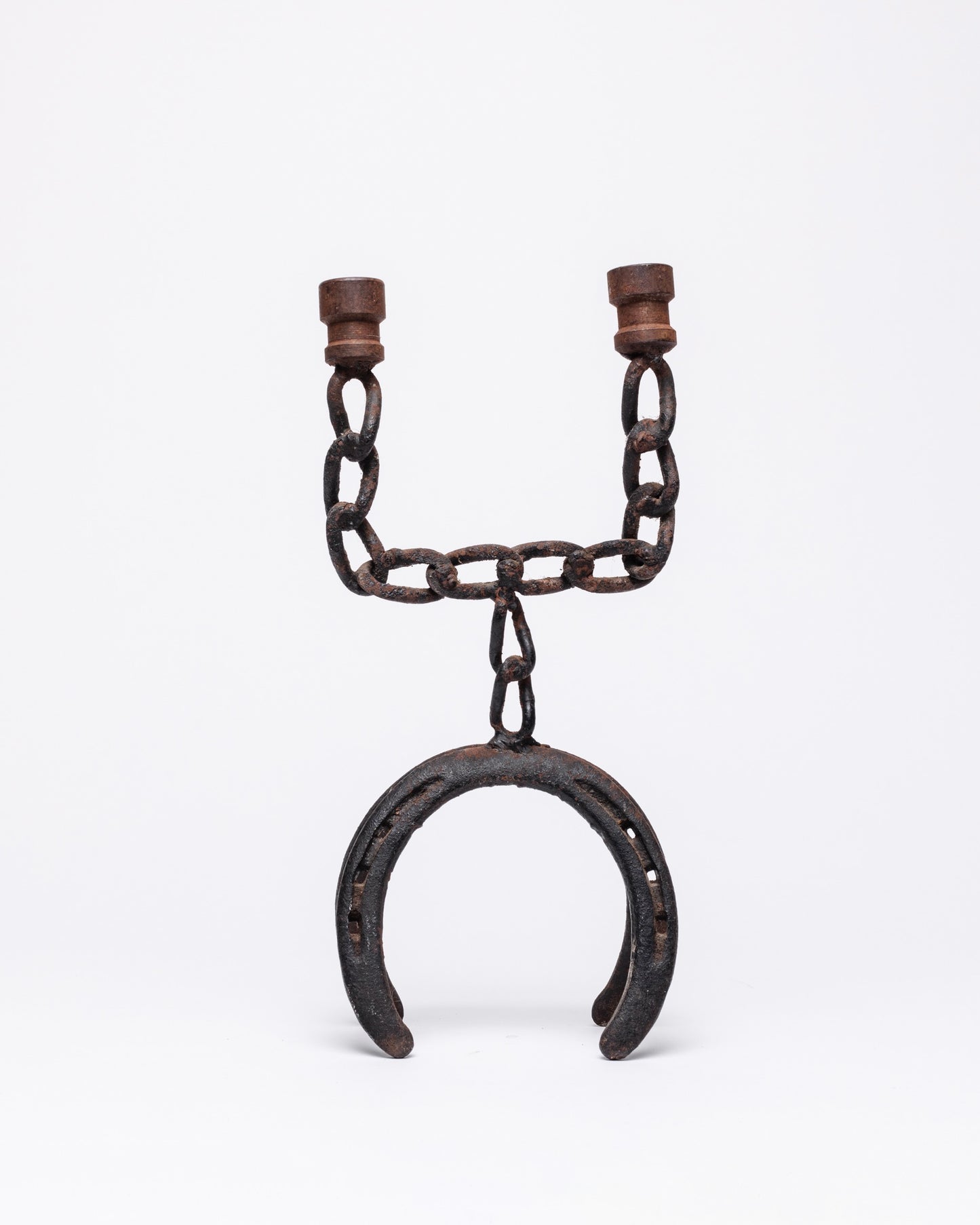 Rustic Horseshoe Candelabra