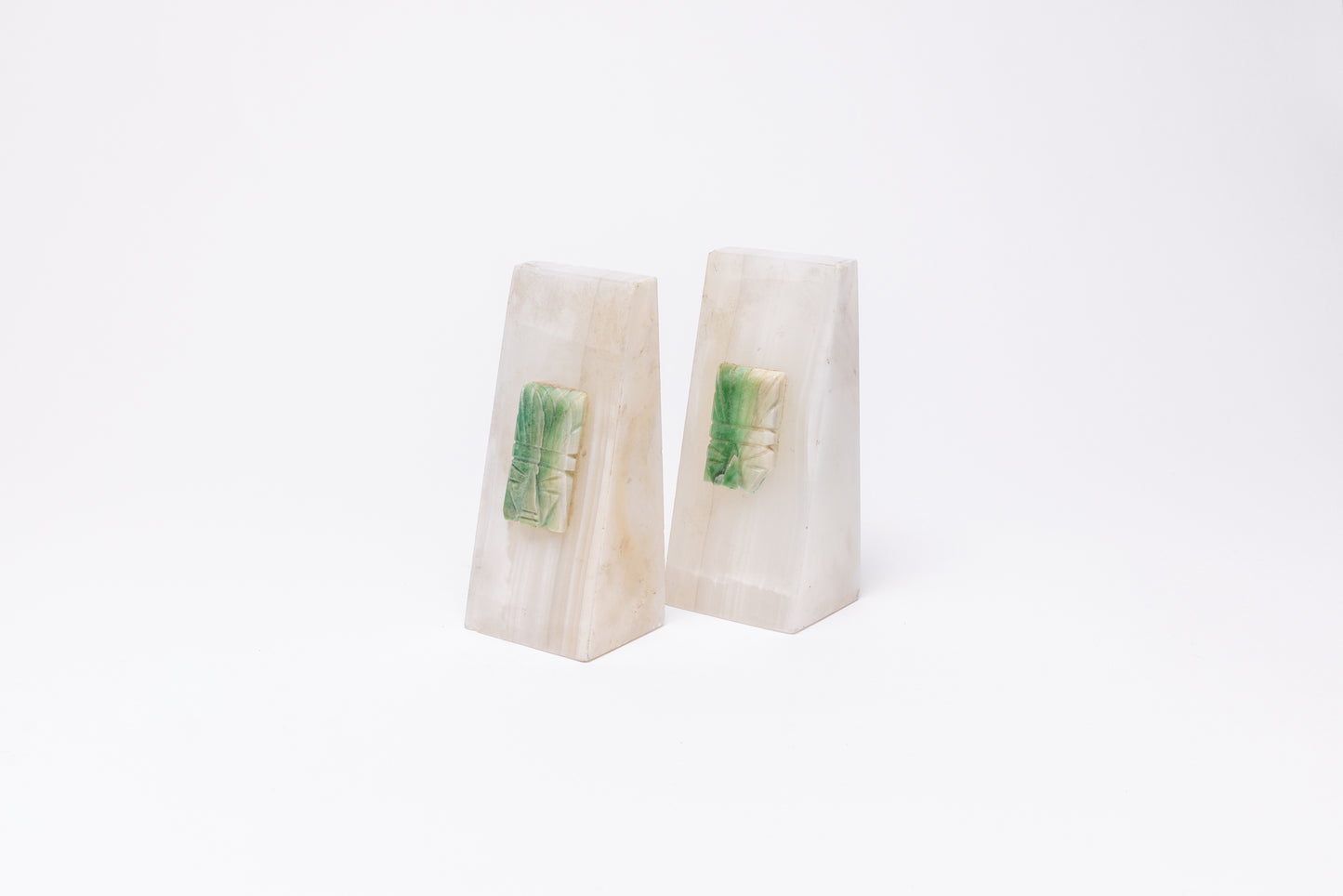 Alabaster & Jade Bookends