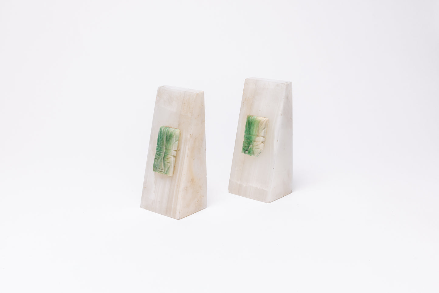 Alabaster & Jade Bookends